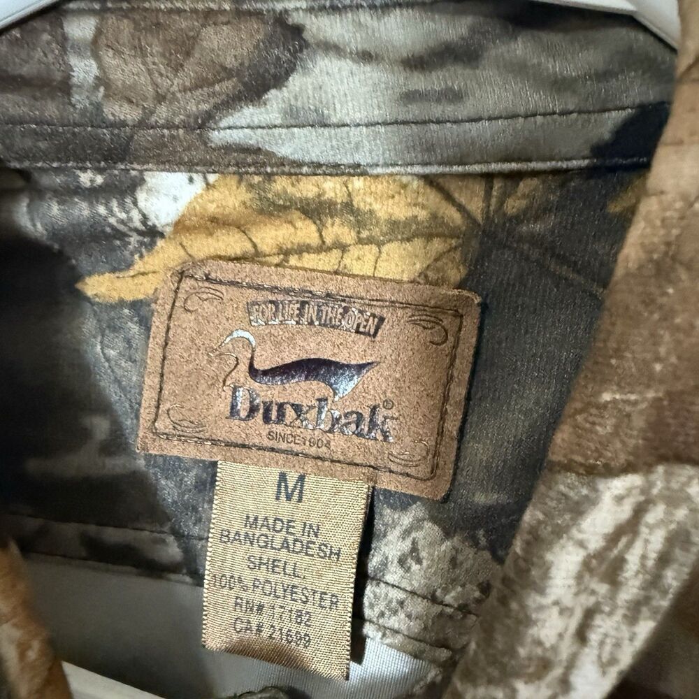 Duxbak Men's M Advantage Timber Camouflage Button Up Long Sleeve Shirt Hunting
